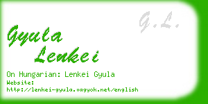 gyula lenkei business card